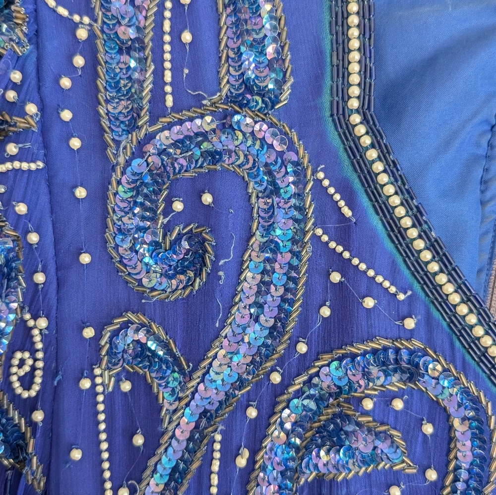 BEADS AND BLING!  Party Dress DAR Blue - Picture 7 of 8